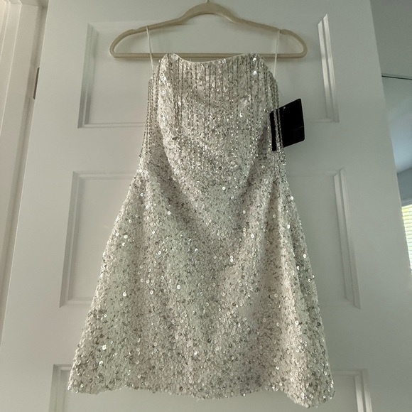 Retrofete Dresses & Skirts - Retrofete Silver Sequin Mini Dress